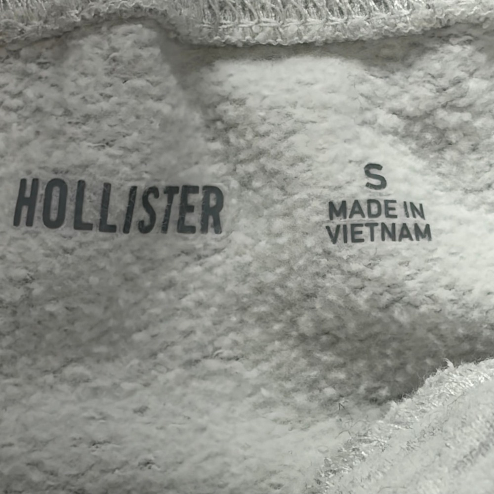Hollister Sweatpants Womens Small Gray Wide Leg Fleece Drawstring Lounge Pants - Picture 3 of 8